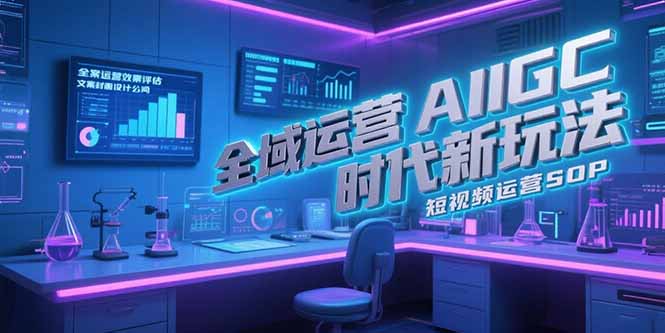 全域运营AIGC时代新玩法，文案封面设计公式，短视频运营SOP-资源宝库