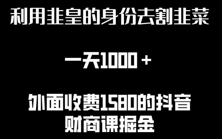 利用非皇的身份去割韭菜，一天1000+(附详细资源)【揭秘】-资源宝库