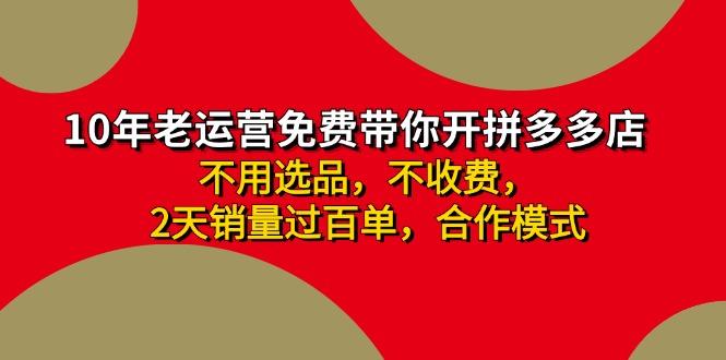 拼多多-合作开店日入4000+两天销量过百单，无学费、老运营教操作、小白…-资源宝库