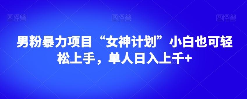 男粉暴力项目“女神计划”小白也可轻松上手，单人日入上千+【揭秘】-资源宝库