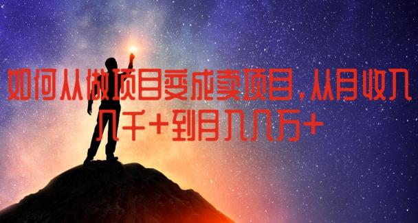 如何从做项目变成卖项目，从月收入几千到月入几万【揭秘】-资源宝库