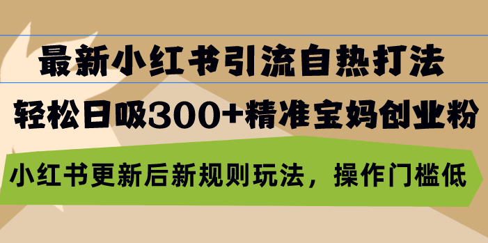 最新小红书引流自热打法，轻松日吸300+精准宝妈创业粉，小红书更新后新…-资源宝库