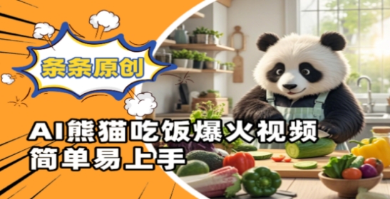 Ai熊猫吃饭爆火视频，条条原创，简单易上手-资源宝库