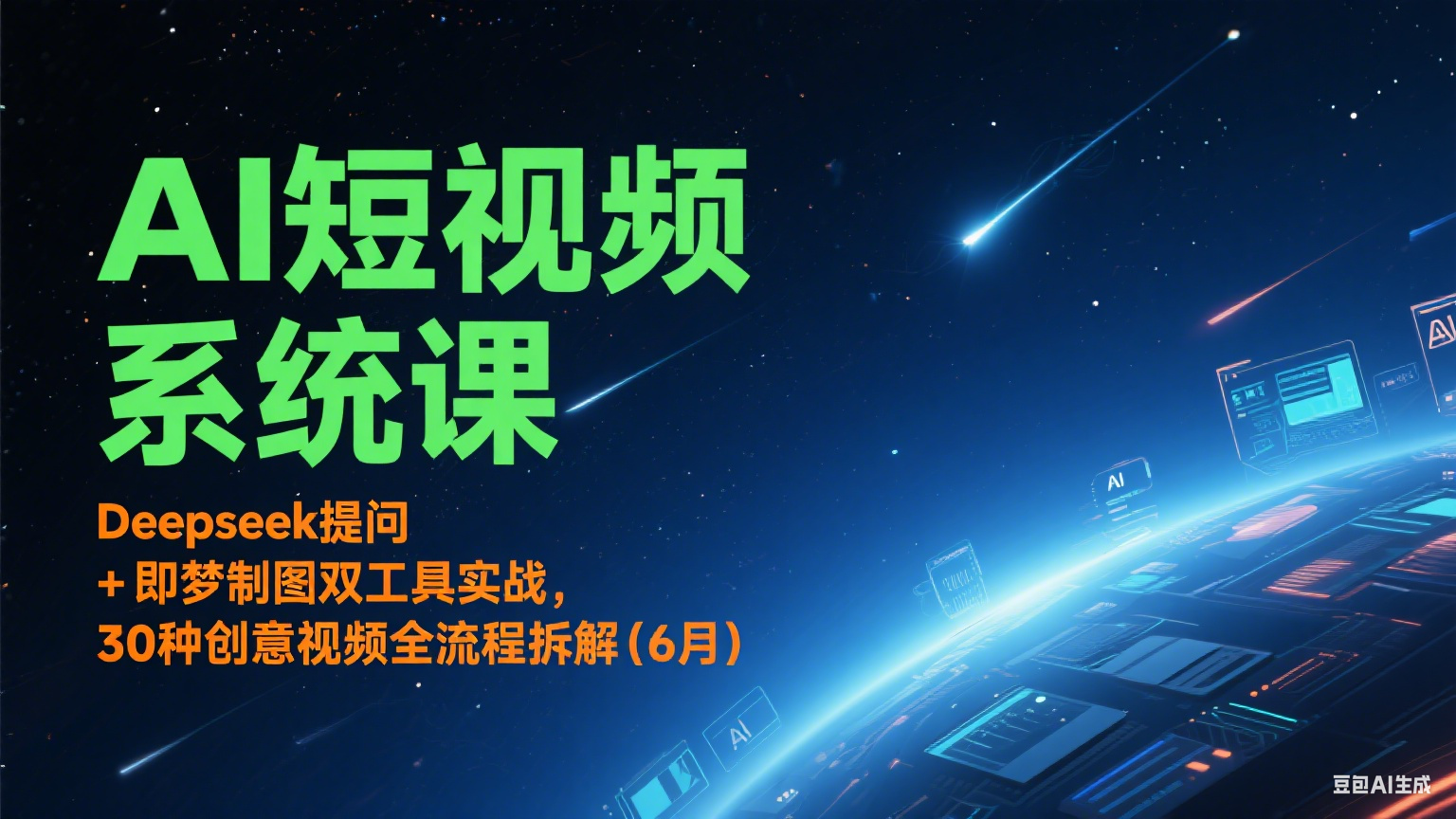 AI短视频系统课：Deepseek提问 + 即梦制图双工具实战，30种创意视频全流程拆解(6月)-资源宝库