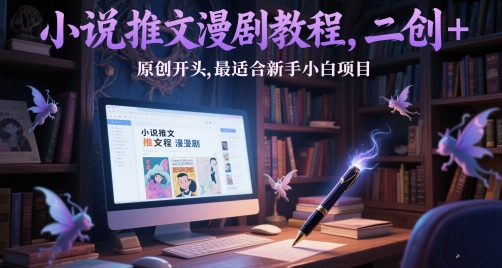 小说推文漫剧教程,二创+原创开头,最适合新手小白项目