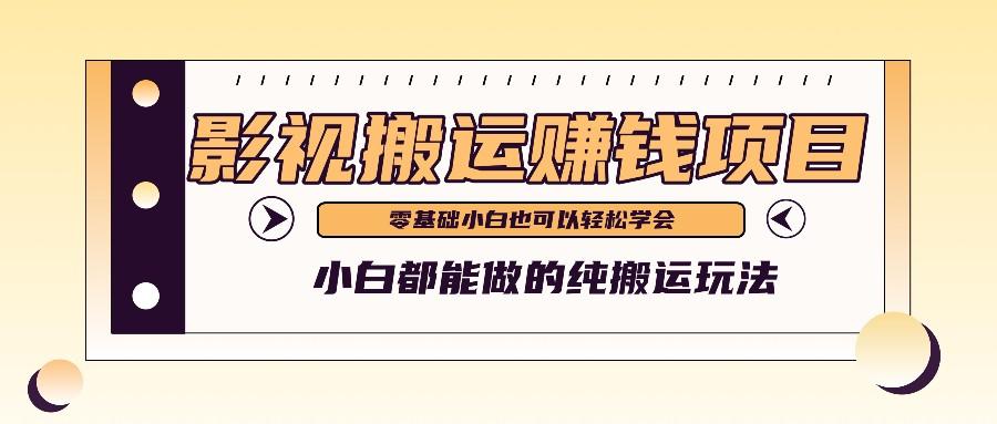 手把手教你操作影视搬运项目,小白都能做零基础也能赚钱-资源宝库