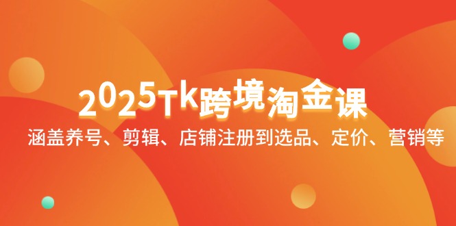2025Tk跨境淘金课：涵盖养号、剪辑、店铺注册到选品、定价、营销等-资源宝库