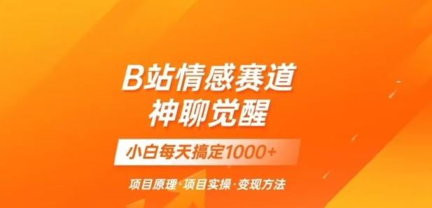 B站情感冷门蓝海赛道秒变现《神聊觉醒》一天轻松变现500+【揭秘】-资源宝库