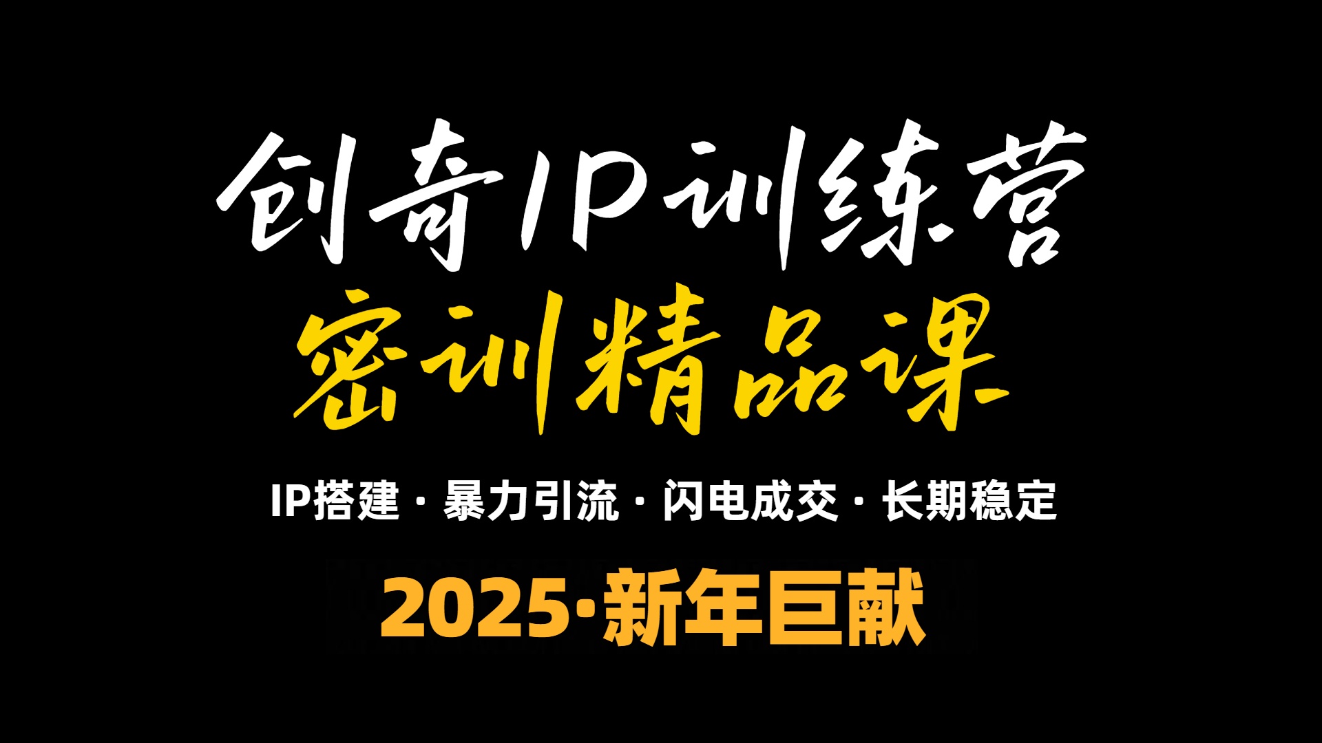 2025年“知识付费IP训练营”小白避坑年赚百万，暴力引流，闪电成交-资源宝库