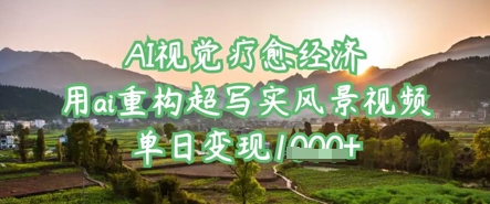 AI视觉疗愈经济：用ai重构超写实风景视频，单日变现多张-资源宝库