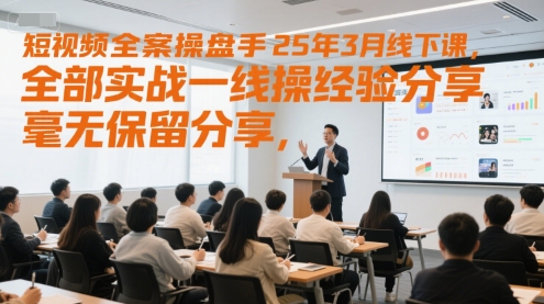 短视频全案操盘手25年3月线下课，全部实战一线操盘手经验分享，毫无保留分享，全是干货-资源宝库