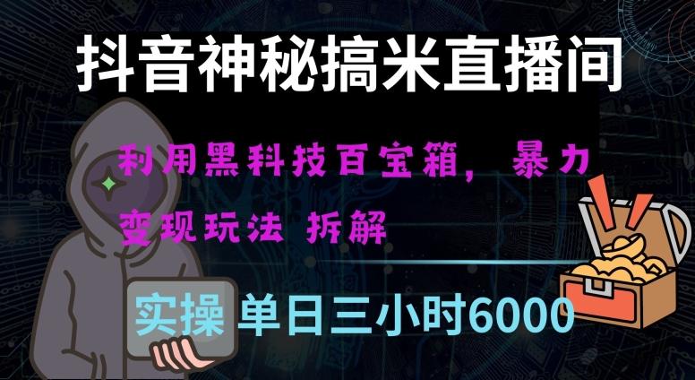 抖音神秘直播间黑科技日入四位数及格暴力项目全方位解读【揭秘】-资源宝库