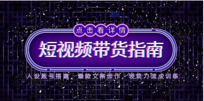 2025短视频带货指南，人设账号搭建，爆款文案创作，表现力速成训练-资源宝库