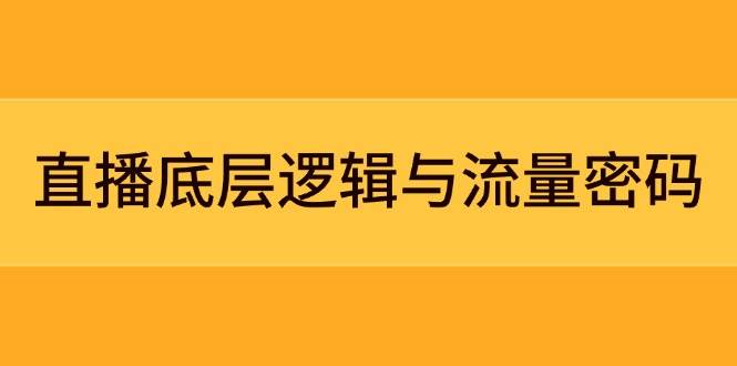 直播底层逻辑与流量密码：定位模型+案例拆解，急速流承接与数据优化全攻略-资源宝库
